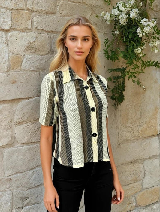 Imported Premium Herringbone Stripe Shirt β Casual Elegance Redefined