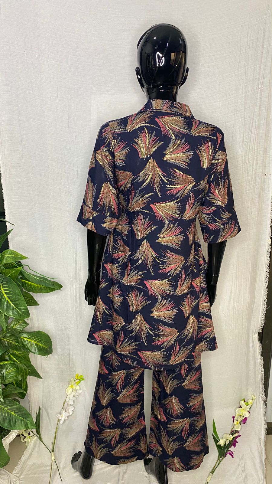 Midnight Bloom Pure Rayon Co-Ord Set