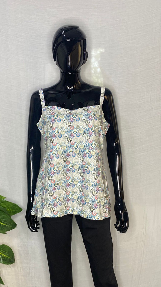 Pure Cotton Printed Camisole Top β Multicolor Strappy Summer Womenβs Top