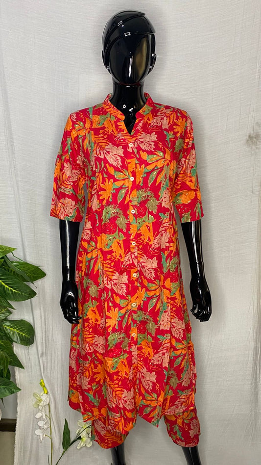 Pure Rayon Floral Printed Cord Set β Vibrant Casual Wear for Women