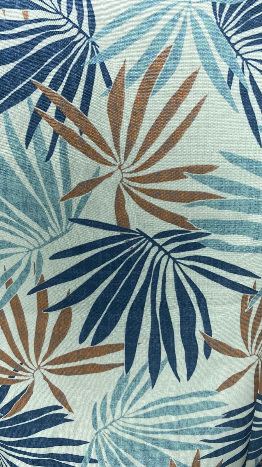 Semi Rayon Tropical Leaf Print Tie-Front Shirt for Women