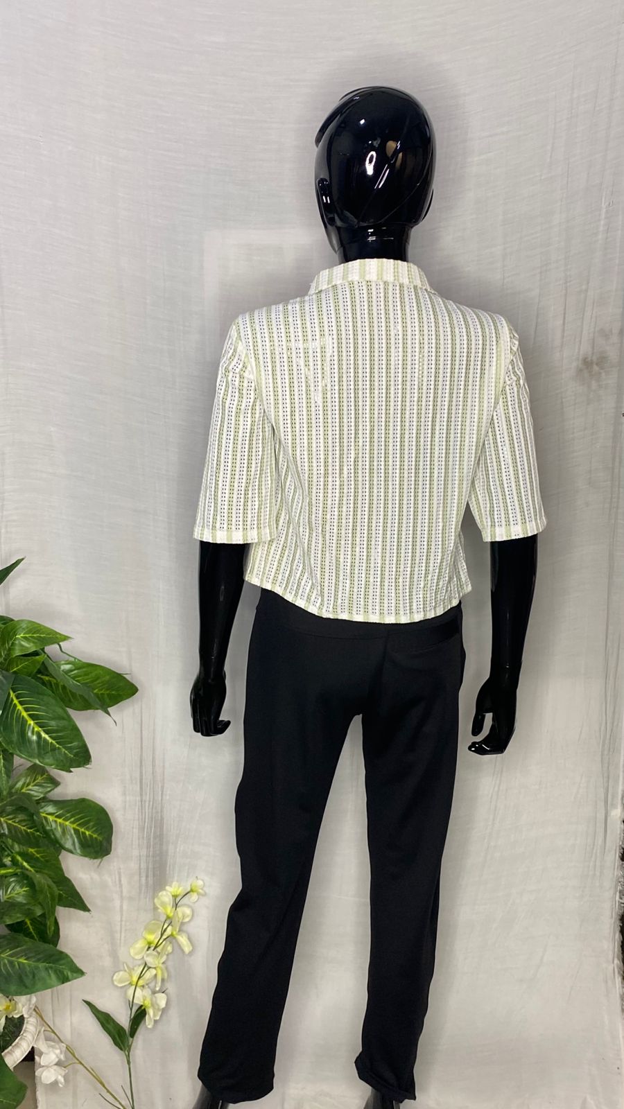 Imported Striped Cotton Blend Half Sleeve Shirt for Women