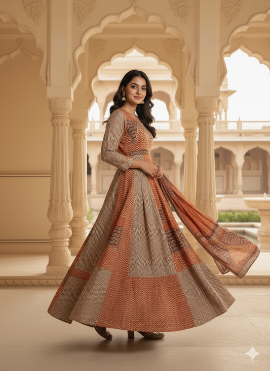 Classic Pure Cotton Gown with Elegant Fall