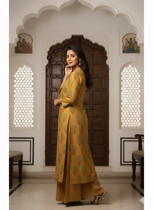Designer Pure Cotton 2-Piece Set with Delicate Embroidery
