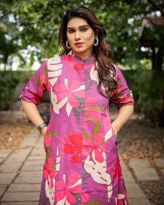 Vibrant Multi Colour Floral Printed Kurta Set