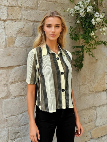 Imported Premium Herringbone Stripe Shirt – Casual Elegance Redefined