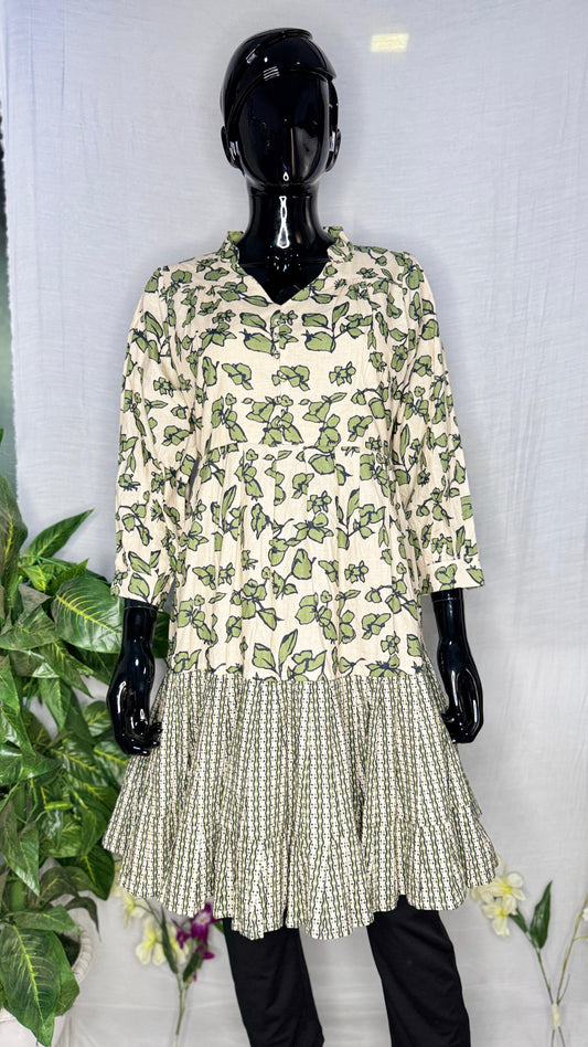 Botanic Charm Pure Cotton Digital Print Tunic