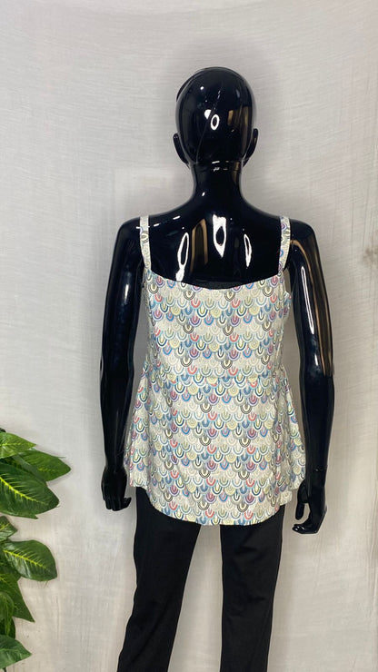 Pure Cotton Printed Camisole Top – Multicolor Strappy Summer Women’s Top
