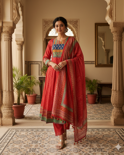 Designer Muslin 3-Piece Set with Delicate Embroidery | Festive & Daily Wear