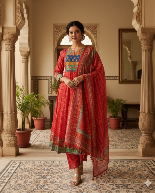 Designer Muslin 3-Piece Set with Delicate Embroidery | Festive & Daily Wear