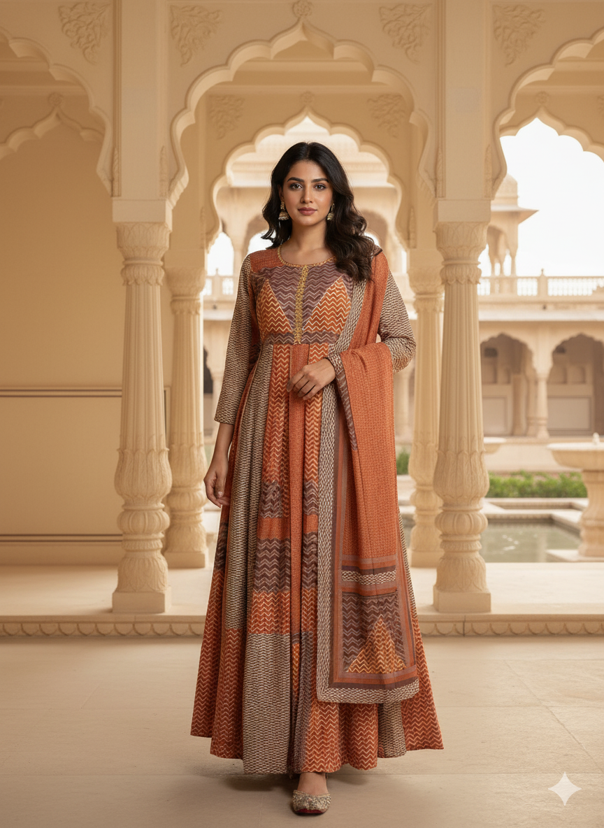 Classic Pure Cotton Gown with Elegant Fall