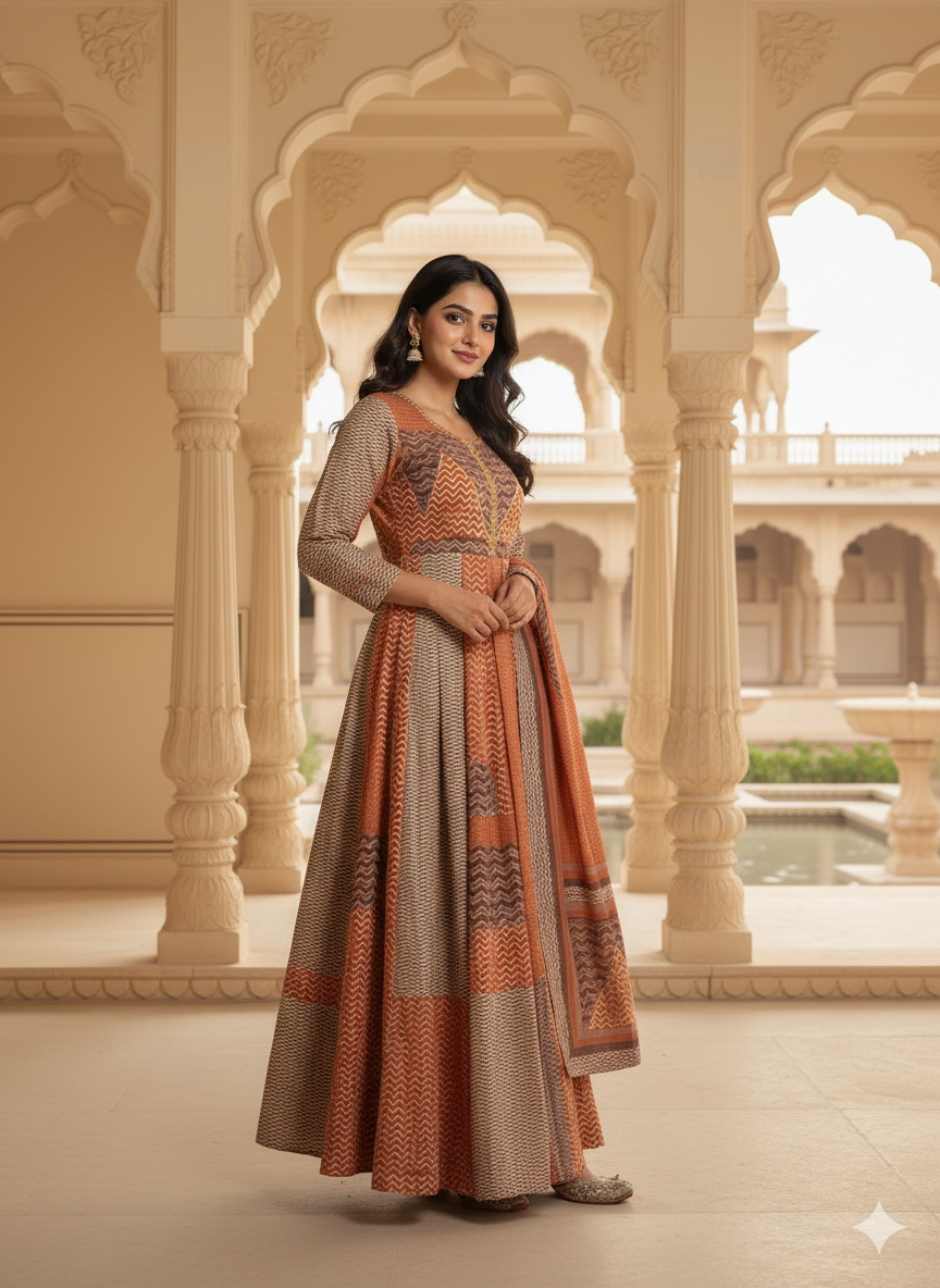 Classic Pure Cotton Gown with Elegant Fall