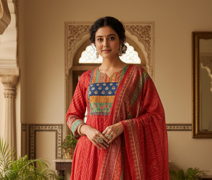 Designer Muslin 3-Piece Set with Delicate Embroidery | Festive & Daily Wear